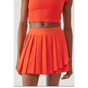 Outdoor Voices Double 4" Skort SMALL Ladybug Pleated Athletic Athleisure